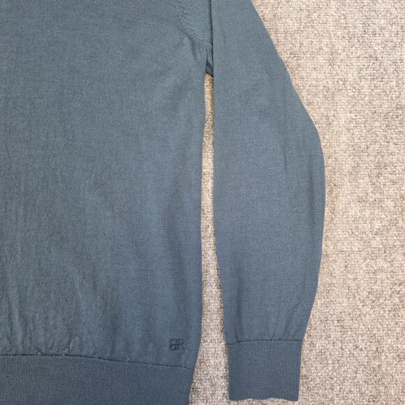 Banana Republic Sweater Mens XL Blue Merino Wool Crewneck Pullover Lightweight - Picture 10 of 13